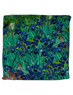 Pañuelo seda 53x53 Lirios Van Gogh 2