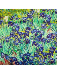 Pañuelo seda 70x70 Lirios Van Gogh 2